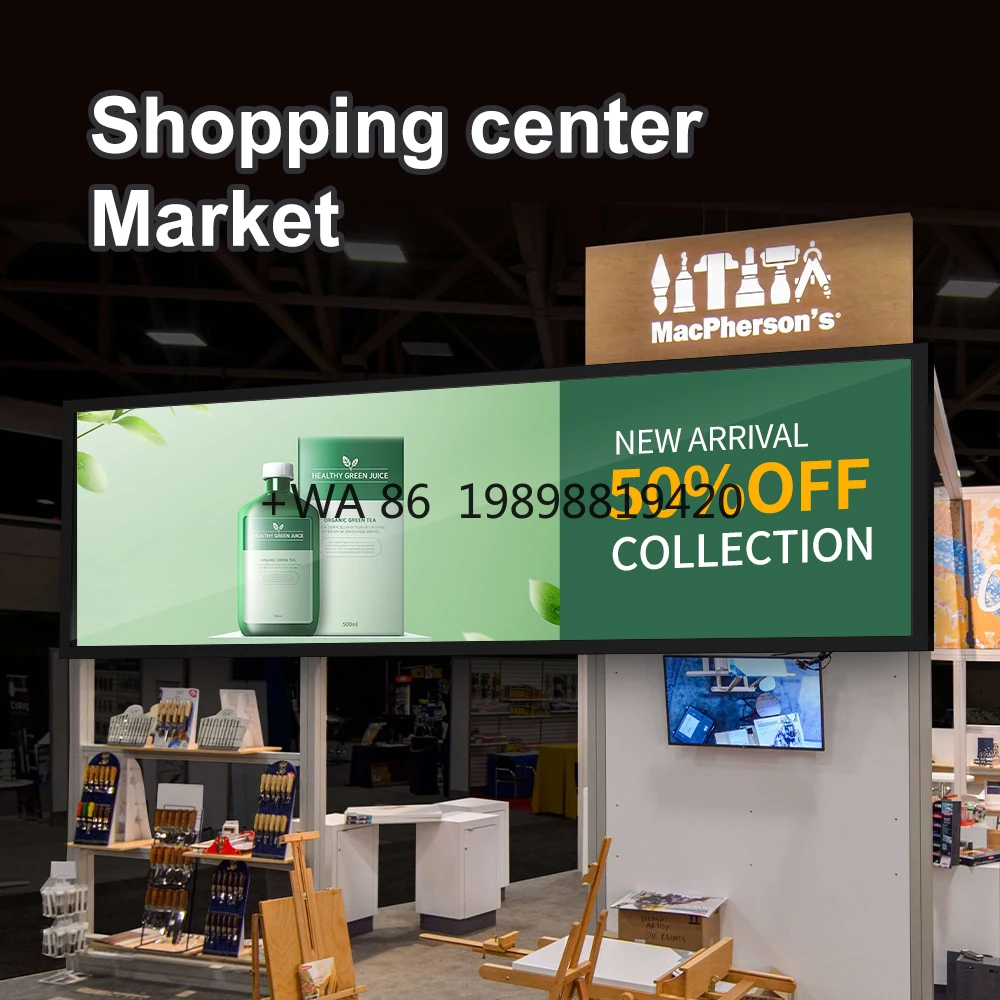 VETO 29 بوصة داخلي امتدت بار شاشة Lcd مجانية Cms أندرويد التجزئة الرقمية الرف حافة شاشة عرض للإعلان مترو الانفاق