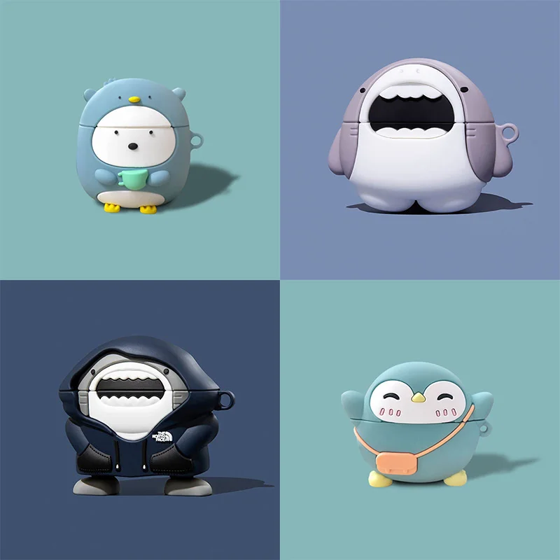 3D การ์ตูนสัตว์ซิลิโคนหูฟังสำหรับ AirPods กรณี Pro หูฟังไร้สายบลูทูธป้องกันสำหรับ AirPods Pro