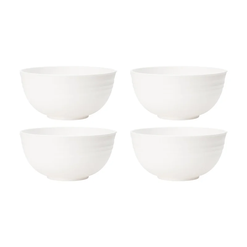 4/6/8pcs White serving bowl Reusable plastic cutlery for dessert snacks Easy to carry camping serving bowls when going out