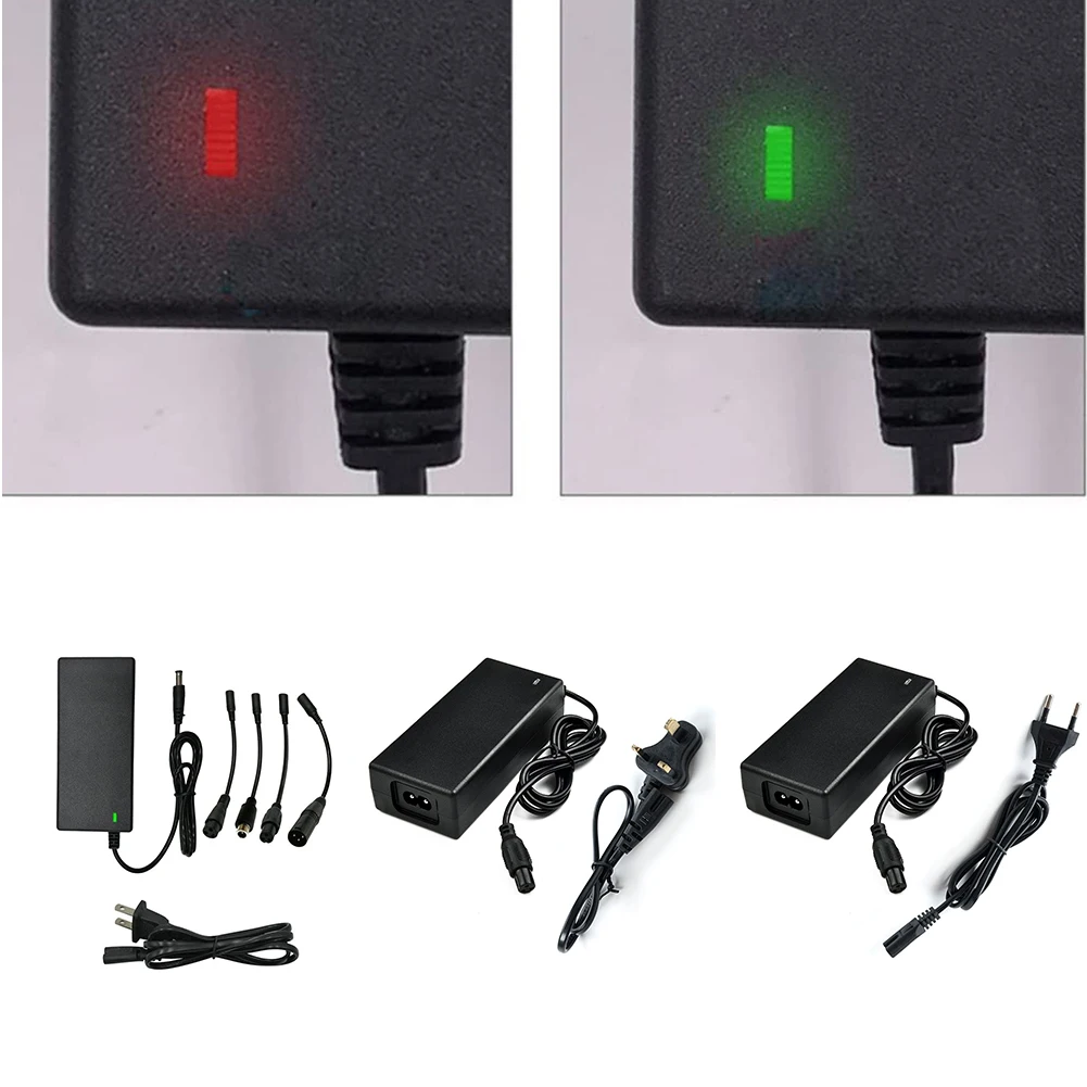 Power Adapter Charger AC 100-240V DC 42V 2A 5 Plugs For 36 25.2V 25.9V 25.6V 24V Lithium Battery Electric Scooter Accessories