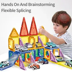 Magnetic Tiles Kids Magnetic Blocks Building Sets 3D Magnet Tile Building Blocks Magna Construction Educational STEM Toys Gifts