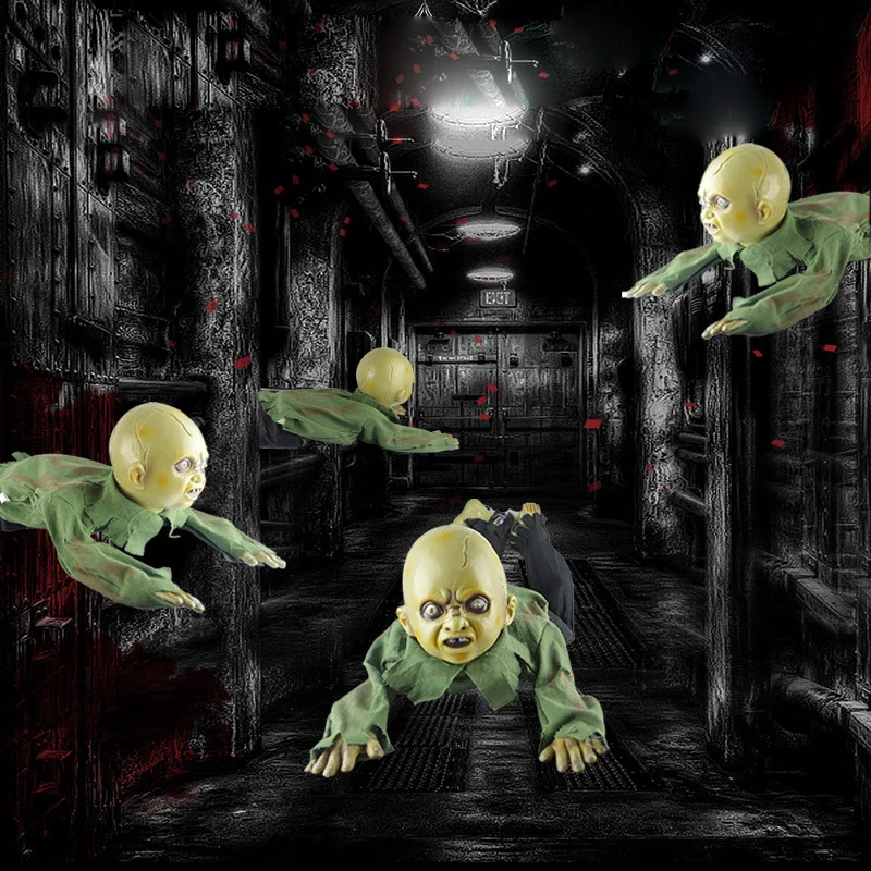 

Halloween Crawling Zombie Prop Animated Horror Babies Doll Ghost Haunted House Party Supplies Bar Club Ornaments Holloween