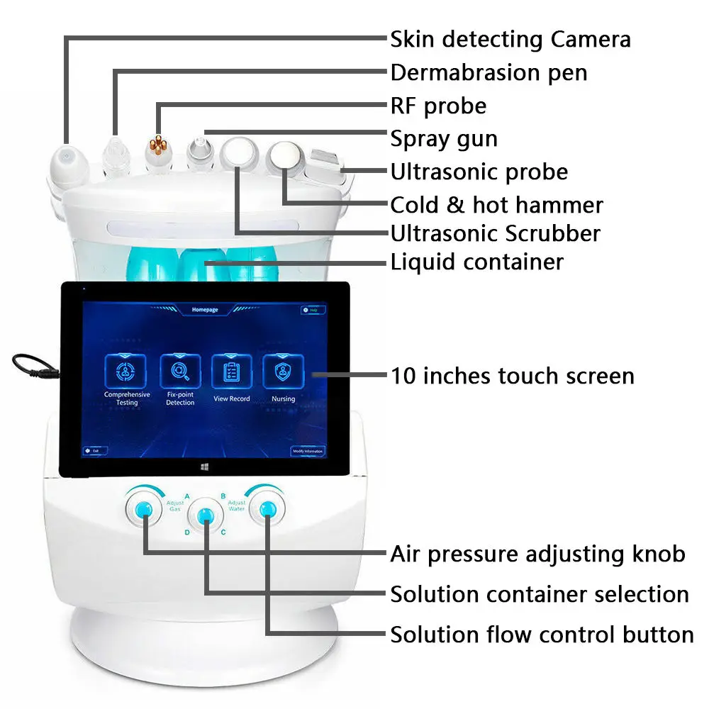 7 in 1肌の若返り分析機,顔のクレンジング,ハイドロダーマブレーション,アクアピール,しわ除去,酸素