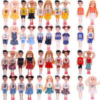 4Pcs 14cm Kelly Doll Clothes Fashion Dress Casual Outfit Fit 12-14cm/5 Inch Girl/Boy Doll,Our Generation Doll,Children's Toys
