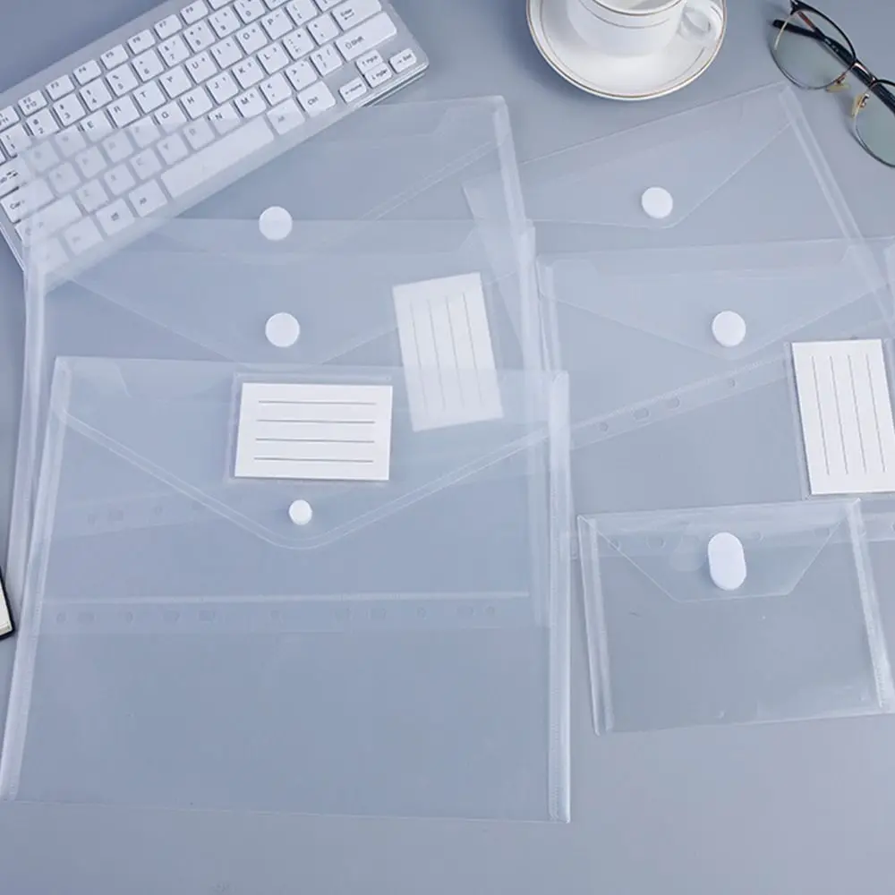 Thickened A4/A5/A7/A8 File Folder Waterproof Plastic File Bag Transparent Card Paper File Holder Gift