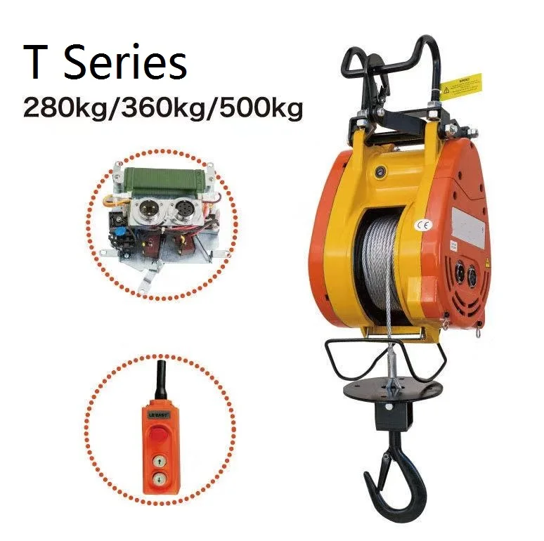 

Single Phase Mini Electric Wire Rope Hoist Small Electric Winch 200kg 250kg 500kg 30M 60M
