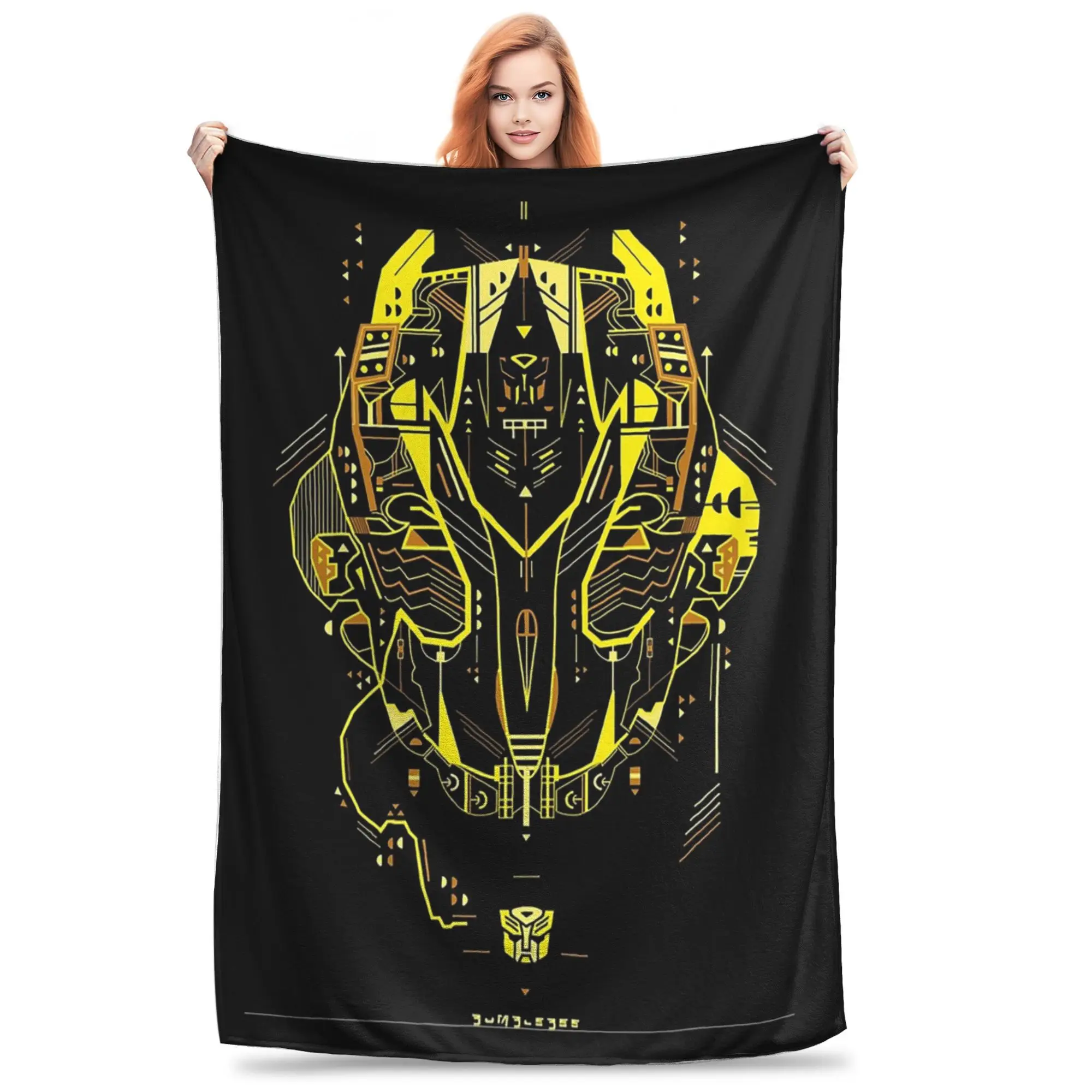 Bumblebee Blankets Soft Warm Flannel Throw Blanket Bedding for Bed Living room Picnic Travel Home Couch