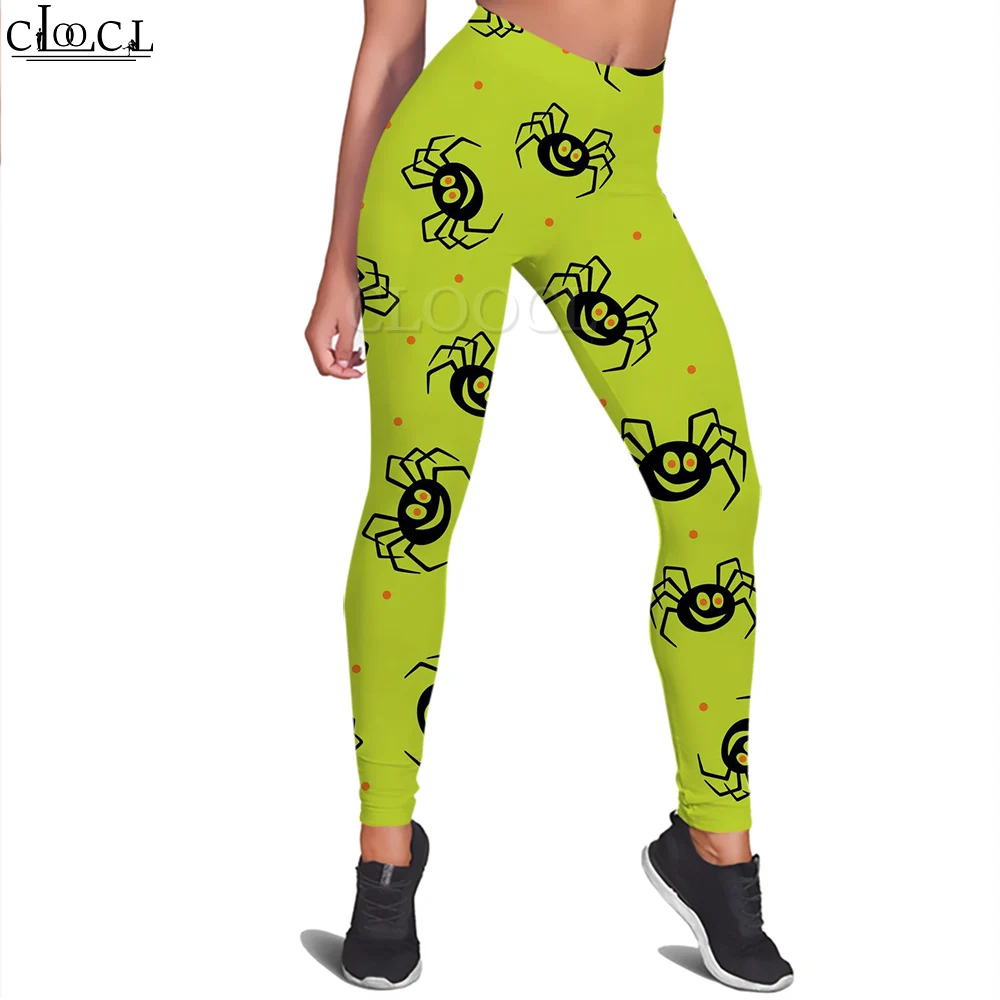 CLOOCL Halloween Women Legging Funny Spider Pattern 3D Legging Fashion Female High Waist Legging Yoga Pants Lady Gift