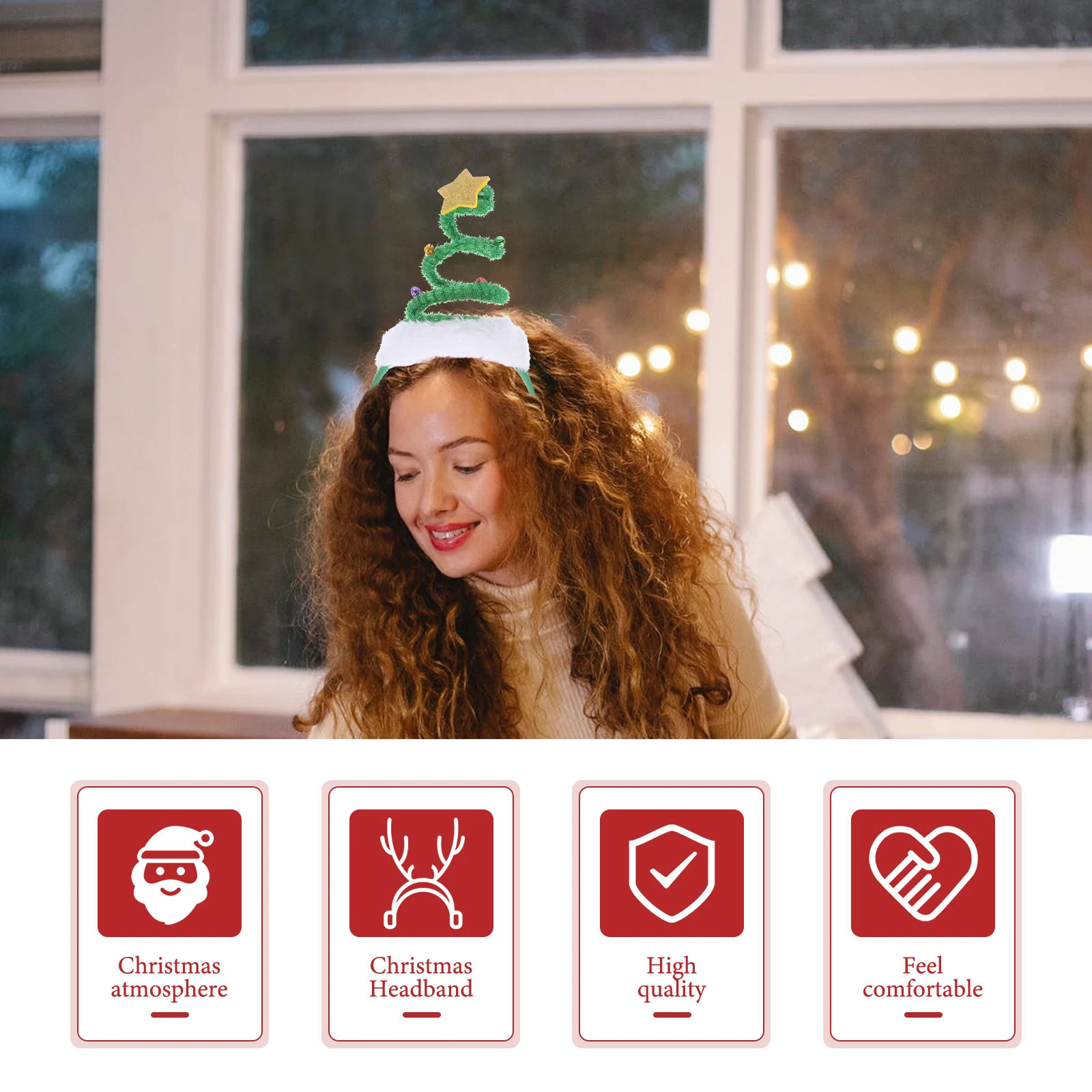

6pcs Christmas Headband Durable Comfortable Kids Adults Festival Party Cosplay Hair Tools No Fading Lightweight Gifts