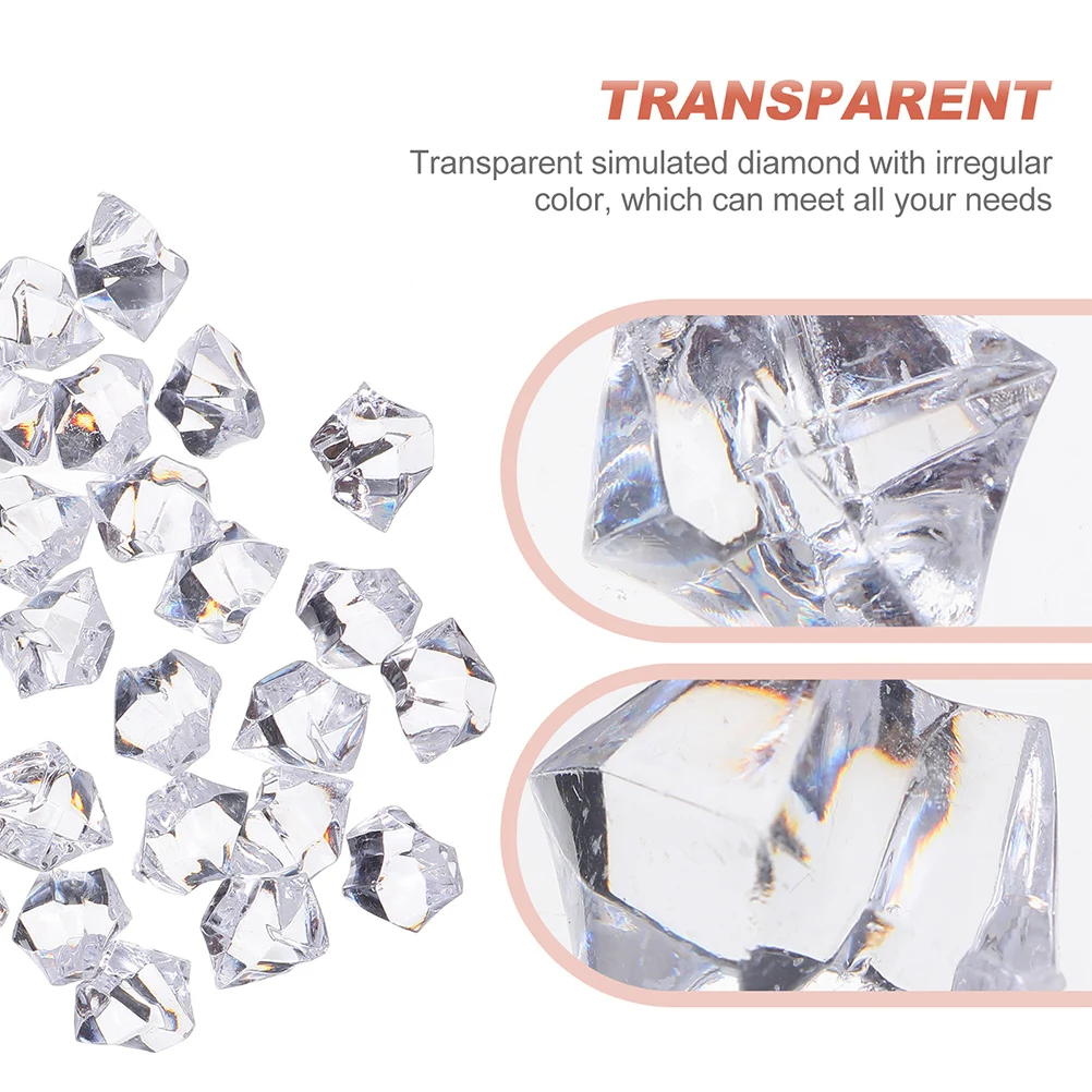

260Pcs Transparent Artificial Ice Cubes Crushed Ice Props for Food Photography Vase Filler Decor