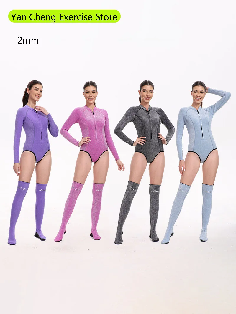 women-2mm-neoprene-wetsuit-silver-glitter-thread-long-sleeve-diving-wet-suit-with-socks-for-snorkeling-surfing-water-sports