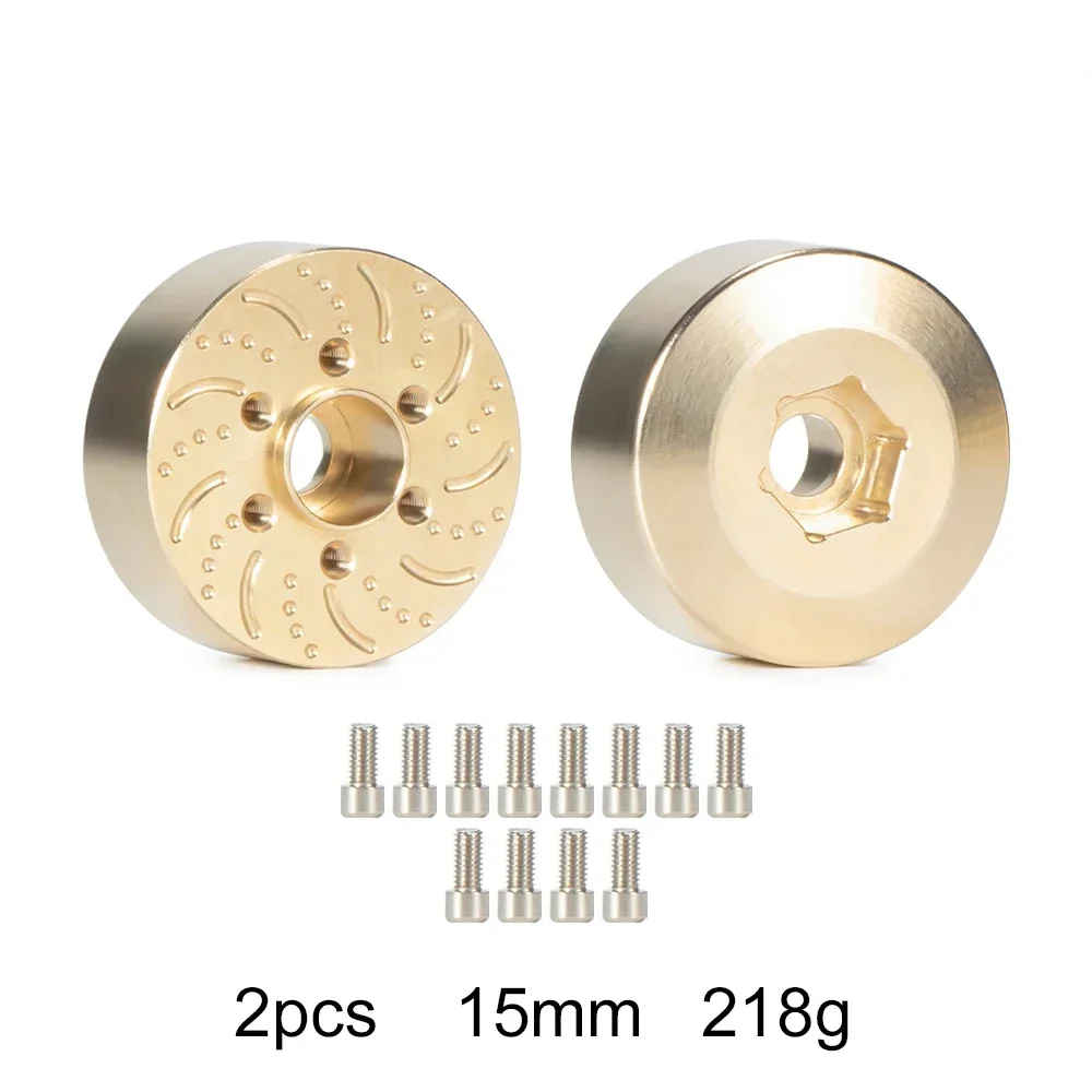 6MM 9MM 12MM 15MM 18,5MM 22MM Messing Radnabe Sechskantadapter Bremsscheibengewichte für 1,9 2,2 Beadlock-Räder SCX10 TRX4 Capra Wraith