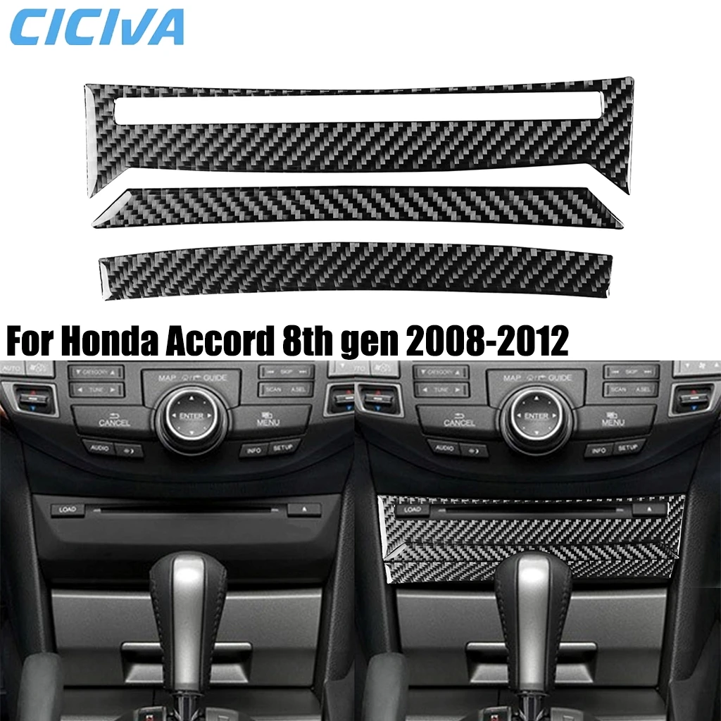 

For Honda Accord 8th Gen 2008-2012 Carbon Fiber Dashboard CD AC Charger Panel Car Accessories Interior Cover Sticker Auto Trim