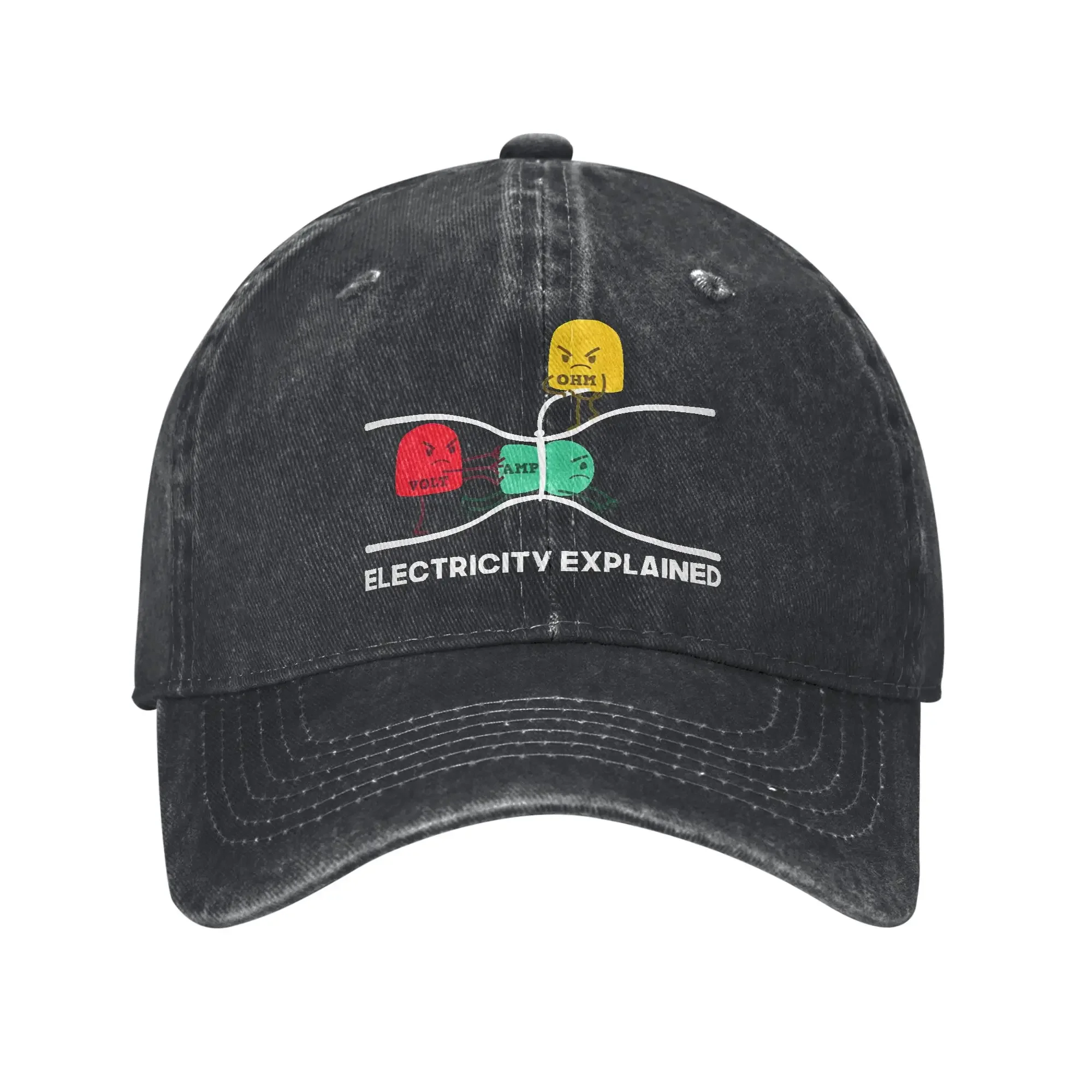 Electrical Engineer Ohms Law Men Women Baseball Cap Distressed Washed Cap Vintage All Seasons Travel Adjustable Snapback Hat