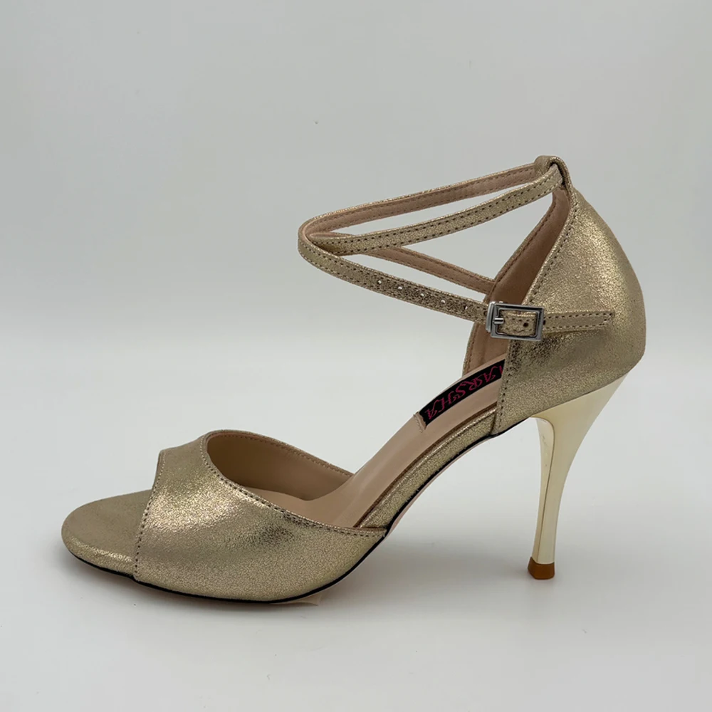 الذهب والجلود الأرجنتين التانغو أحذية جلدية الصلب وحيد 7.5 سنتيمتر 9 سنتيمتر كعب أحذية الحفلات شحن مجاني T628201GL فلاميكو الأحذية