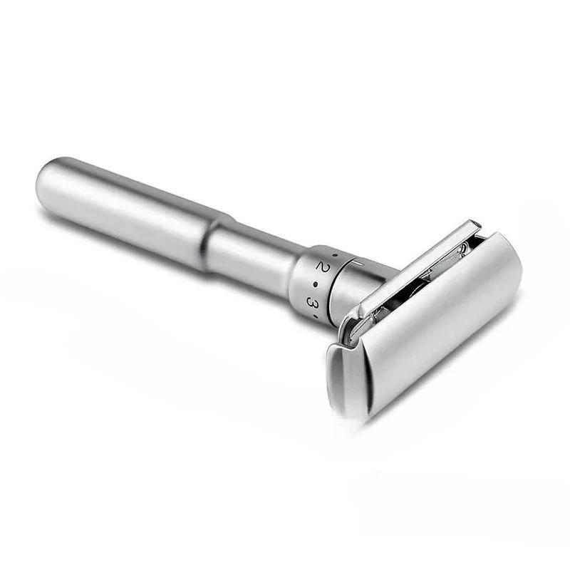 

Mingshi Adjustable Safety Razor Double Classic Men Edge Shaving Mild to Aggressive 1-6 File Hair Removal Shaver it with 5 Blades