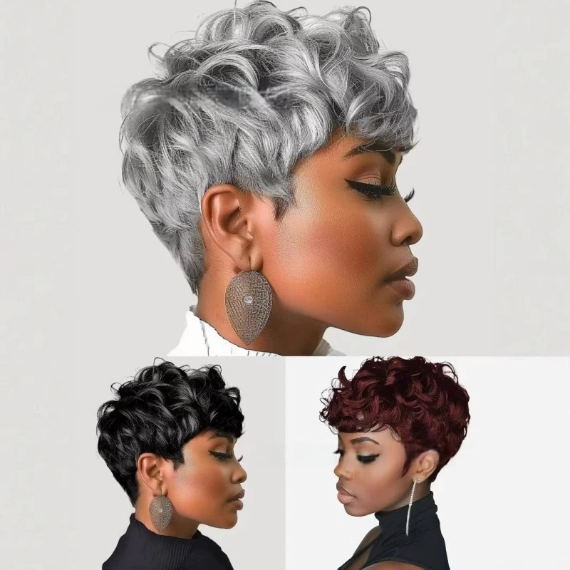 

Evening Party Lady Clothing Match Brazilian Curly Hair Concert Performance Headwear Europe and America Wig Ball Short Curly Hair