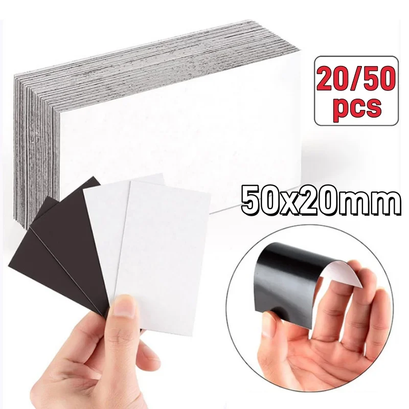 20/50Sheets Self Adhesive Magnetic Business Cards Peel and Stick Magnet Stickers for Business Professionals 50x20mm