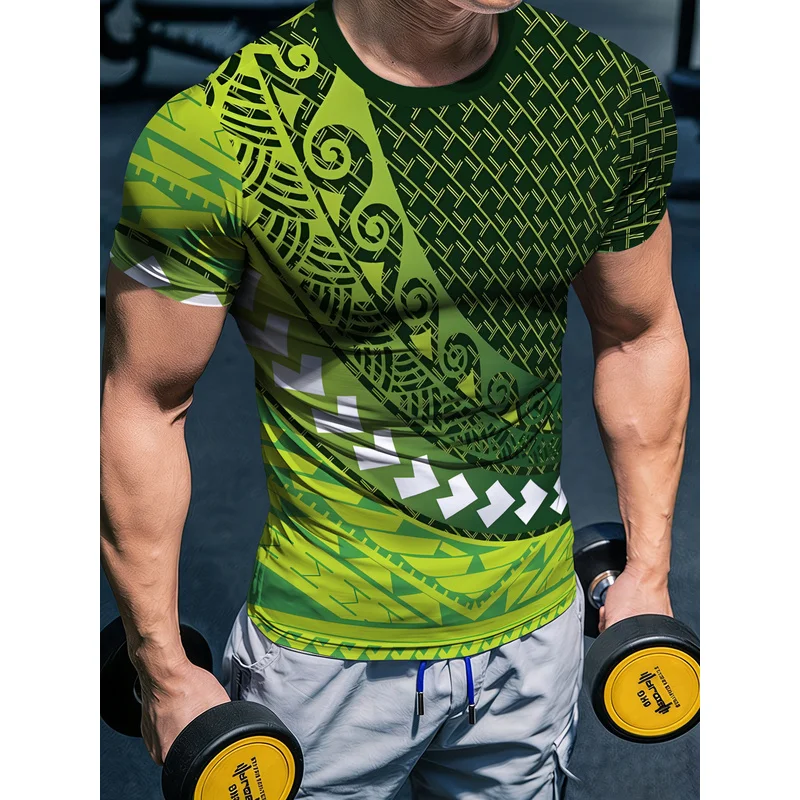 Green Vein Power Men's Compression Fit Training Base Layer Printed Short Sleeve T Shirt Crew Neck Breathable Quick Drying Fitnes