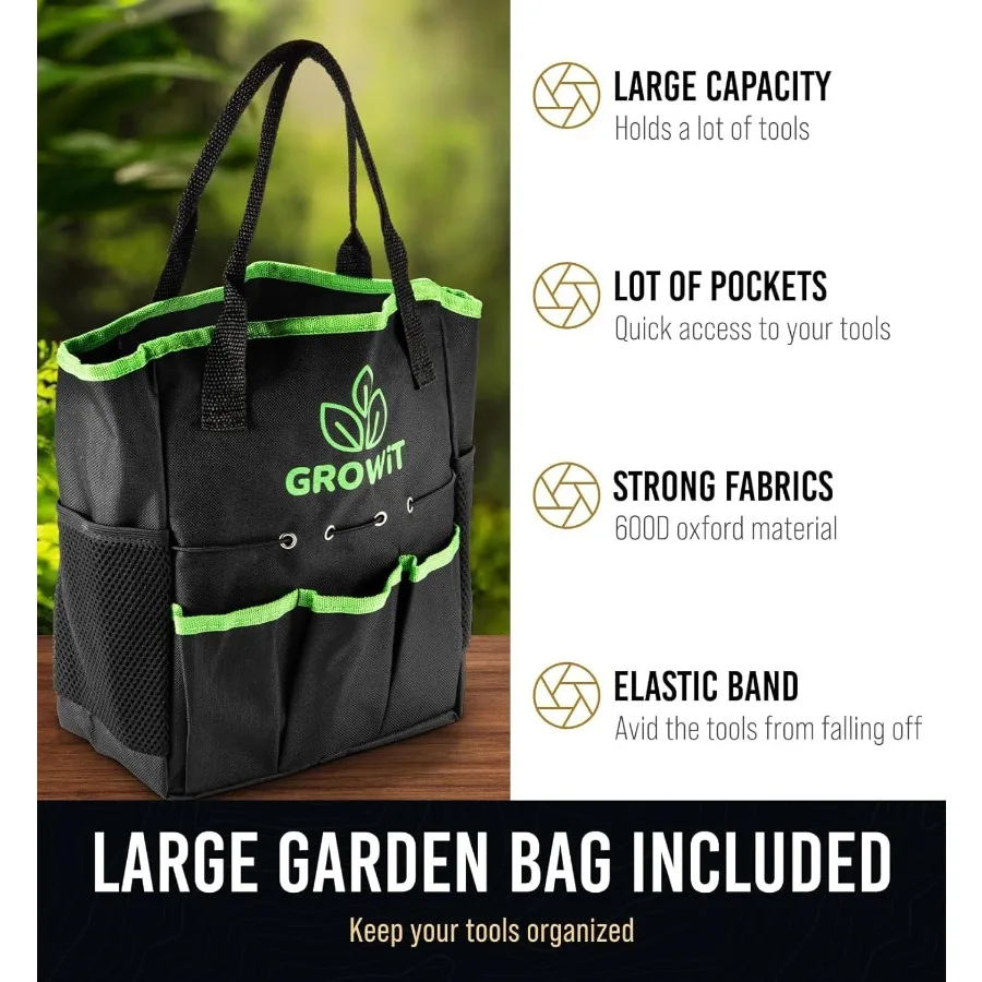 

Heavy Duty Garden Tools 9Pieces Set Rust Proof Ergonomic Gardening Hand Tools Garden Gifts For Mom And Dad