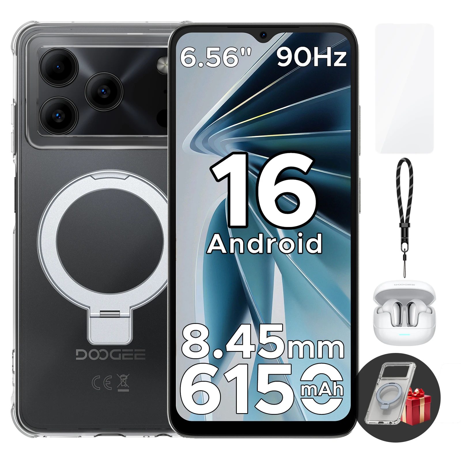 Versión Global DOOGEE Note 56 VIP Smartphone Android 16 Batería Grande de 6150mAh Pantalla de 6.56'' 24GB 64GB Cámara de 8MP Teléfono Móvil
