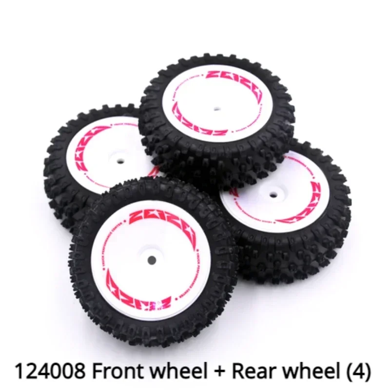 RC Car Wheels Tires for WLtoys 124008-2727 rear tire set 124008-2726 front tire set Remote Control Car Upgrade Parts Rubber Tyre