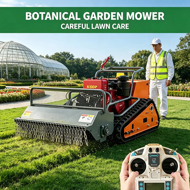 SAAO Heavy Duty Remote Control Crawler Lawn Mower Grass Cutting Machine for Tall Grass Weeds Farms and Rough Terrain