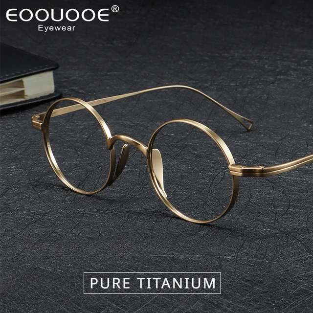 Japanese Style Handmade Replica Retro Round Glasses Frames KMN99 Men Pure Titanium Eyeglasses Luxury Anti Blue Light Eyewear AliExpress