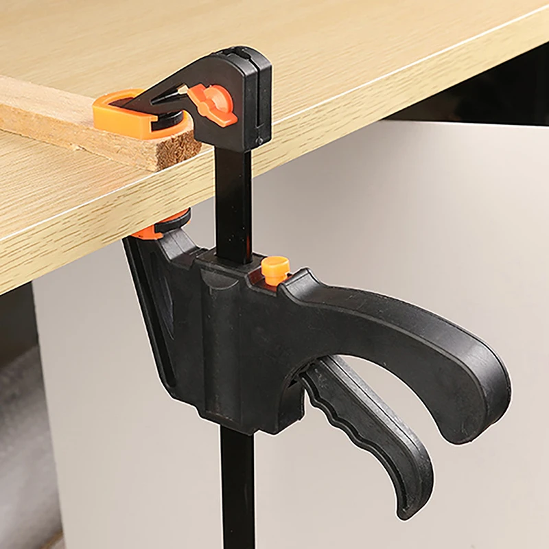 Set di clip per morsetto per barra da lavoro per la lavorazione del legno Morsetto per lavorazione del legno duro Clip a sgancio rapido a cricchetto Gadget per utensili manuali per carpenteria fai-da-te