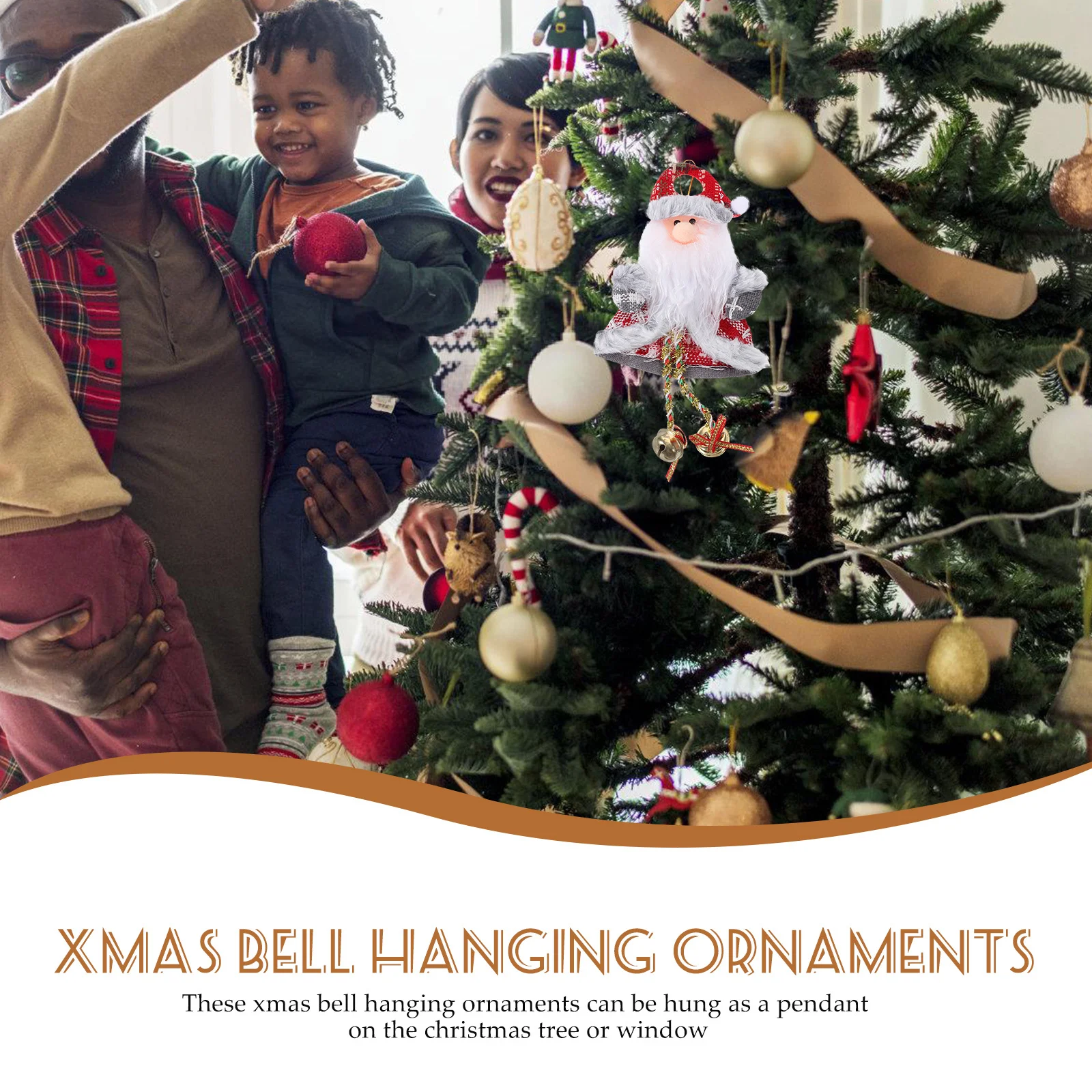 

4 Pcs Christmas Hanging Ornament for Tree Ball Decorations Ornaments Bell