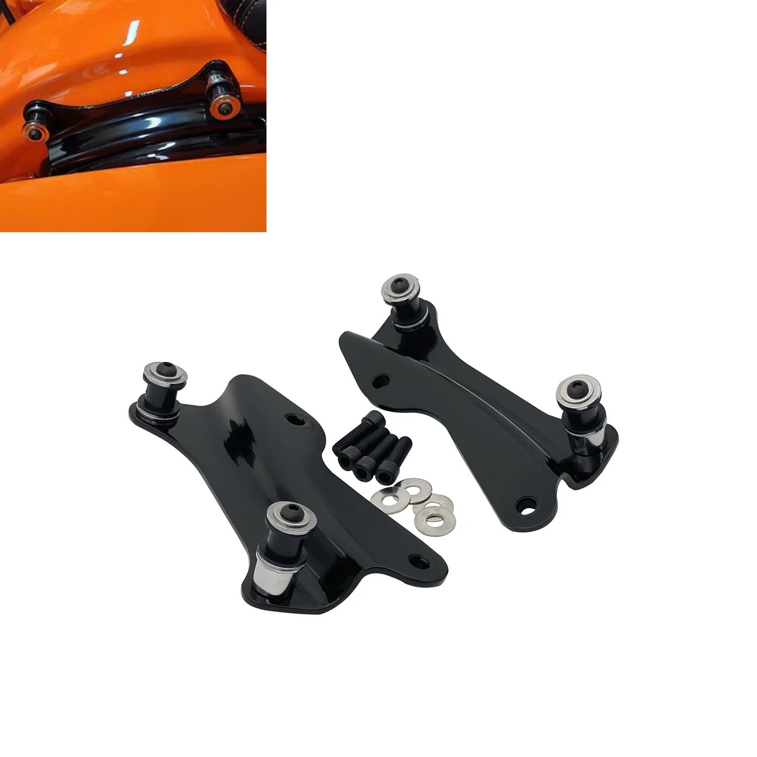 

Detachable 4 Point Docking Hardware Kit For Harley Touring Road King Street Glide FLHT 2014-Later