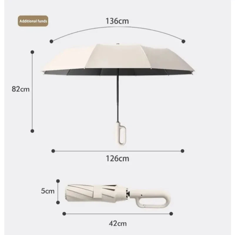 Xiaomi 60 Bone Automatic Umbrella 126cm Extra Large Strong Windproof Reinforced Folding Large Buckle Handle Wind UV Resistant