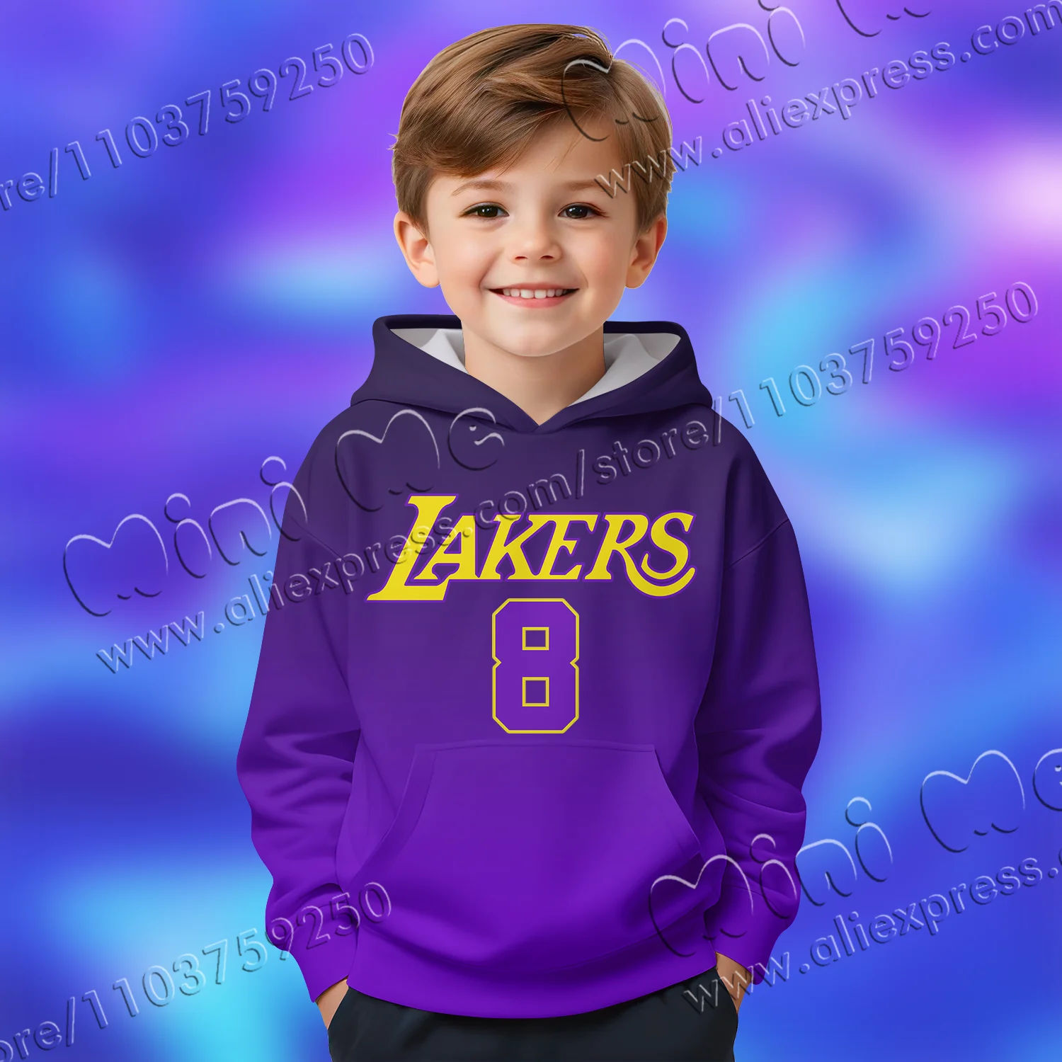 Comfortable Casual 3D Lakers Basketball Print Size 23 Sweatshirt Hooded Sweatshirt Pullover Oversized Loose Fit Mens Sweatshirts