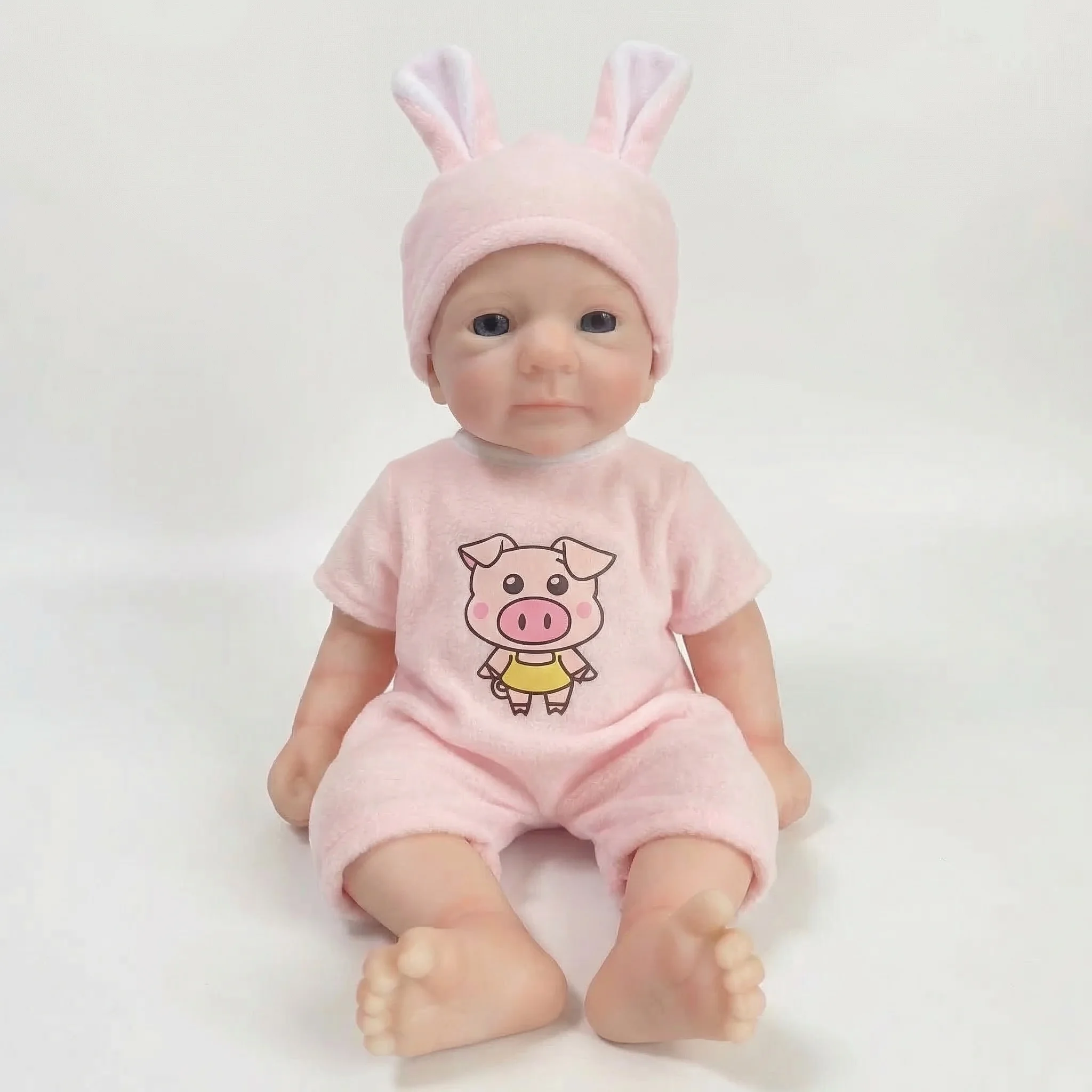 NPK 12inch Felicia Doll Super Soft Solid Platinum Silicone Flexible Elastic Lifelike Soft Touch Collectible Mini Baby