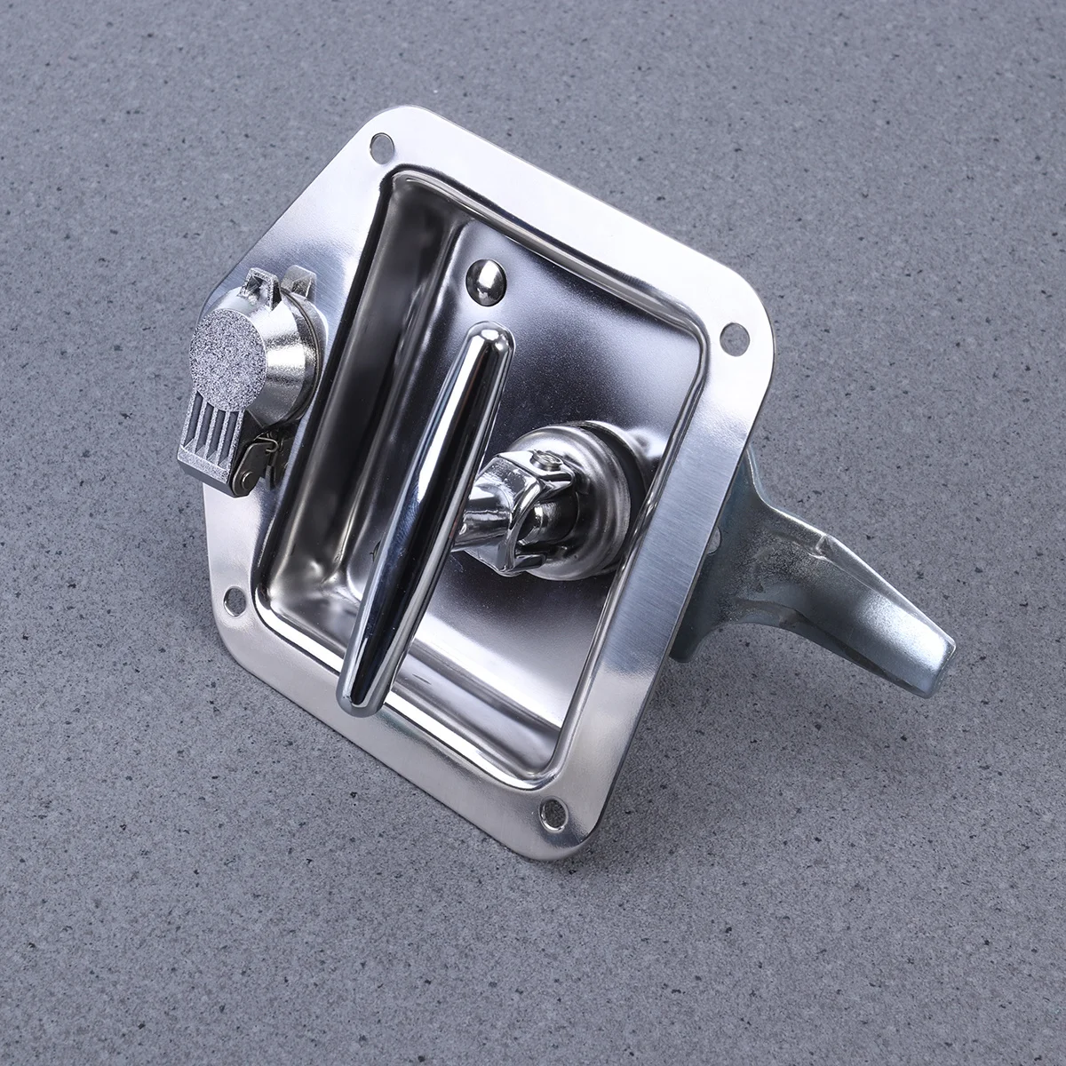 

Stainless Steel Folding T-Handle Lock 2 Keys Adjustable Cam For 1.2-2In Doors Heavy Duty Latch For Truck Trailer Toolbox Box