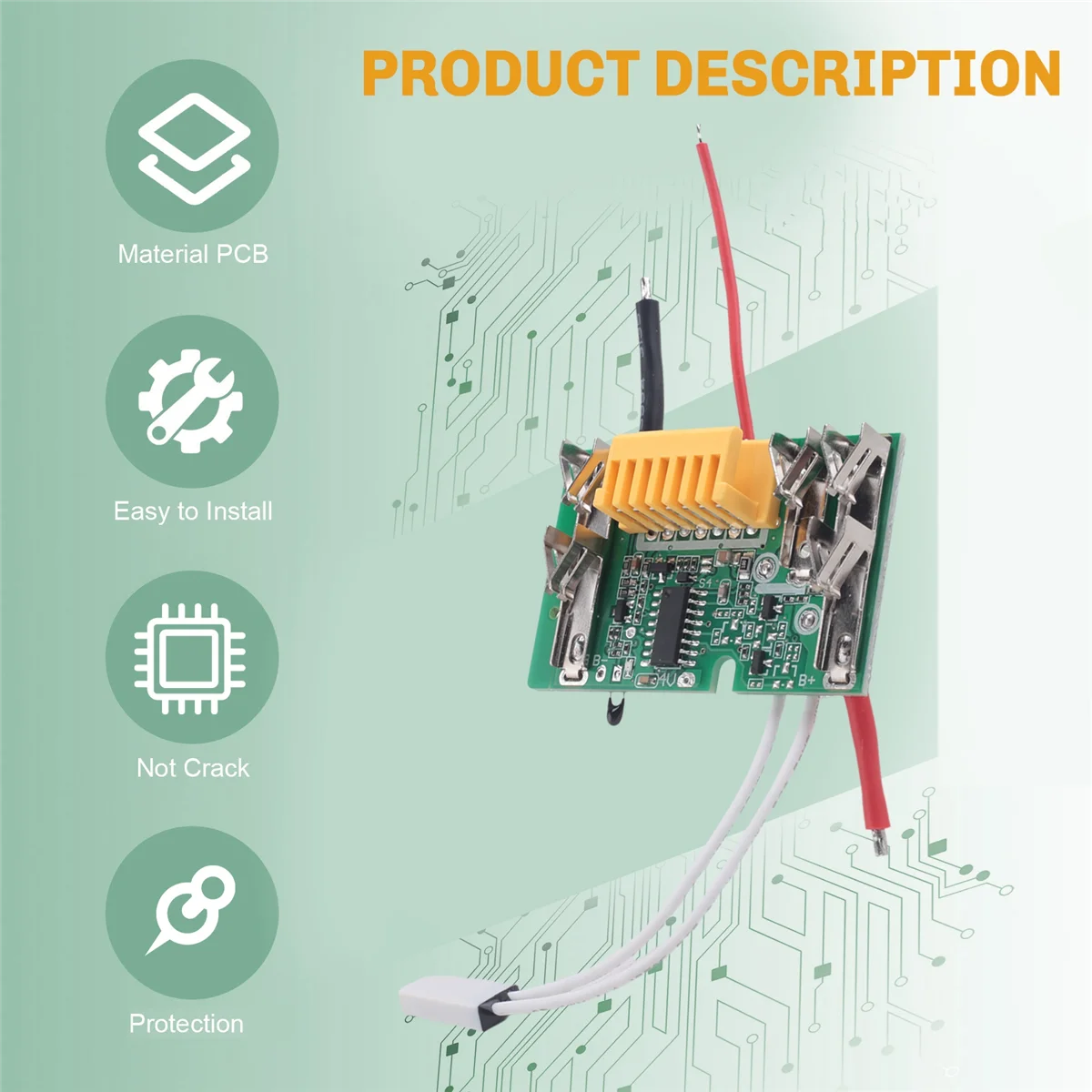 BVBV 2 Buah Bagian Papan Modul Sirkuit PCB 18V Chip Baterai Pengganti Papan PCB untuk Makita BL1830 BL1840 BL1850 LXT400