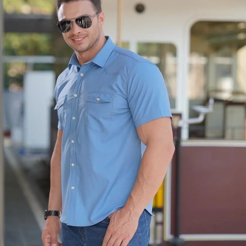 

10XL 8XL 7XL 2024 New Summer Casual Oxford Shirts For Men Short Sleeve Comfortable Mens Oversized Loose Shirt Man Tops