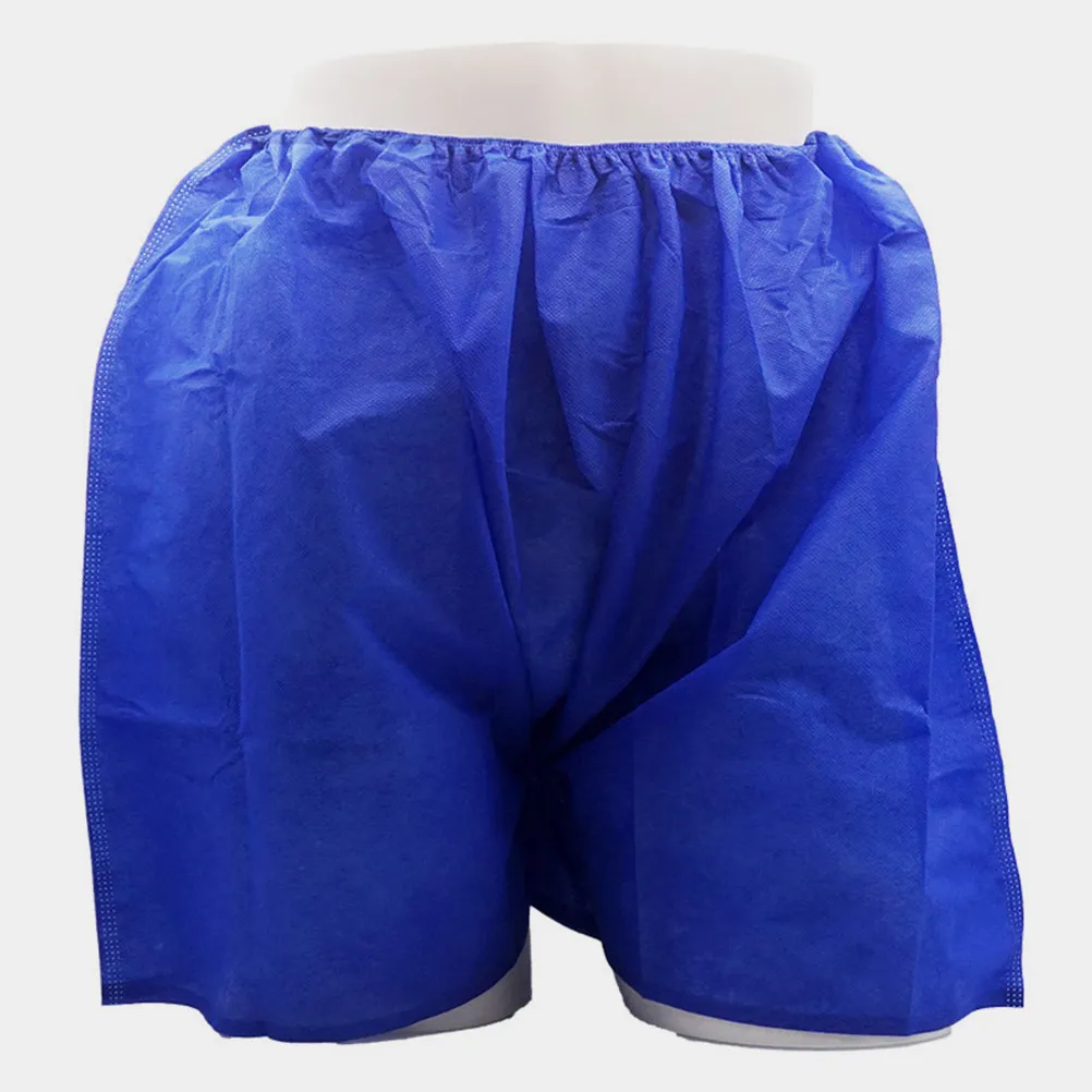 15Pcs Blue Disposable Sauna Underwear Men Non-Woven Fabric Sauna Shorts Elastic Waist Massage Spa Travel Comfortable Briefs