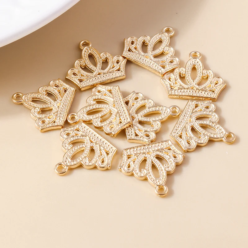 Leslie 20 teile/los 16*18mm Trendy Gold Farbe Crown Charms Fit Armband Halskette Anhänger Legierung Charms DIY Schmuck zubehör – Detail 1