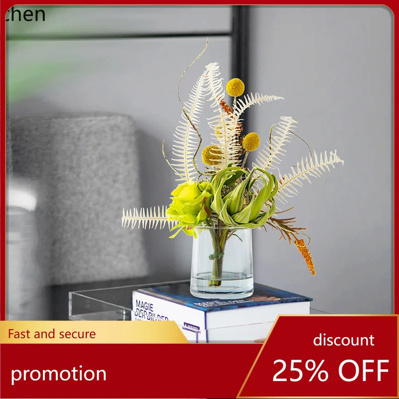 

HT Artificial Flower Arrangement Decoration Display Window Dining Table Bouquet Vase Model Room Washstand Bathroom Floral Art