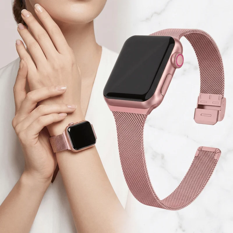 Armband für Apple Watch 44mm 40 45 41 38 49 46 42mm Edelstahlarmband iWatch Series 12 11 10 Ultra 9 8 7 SE 6 5 4 3