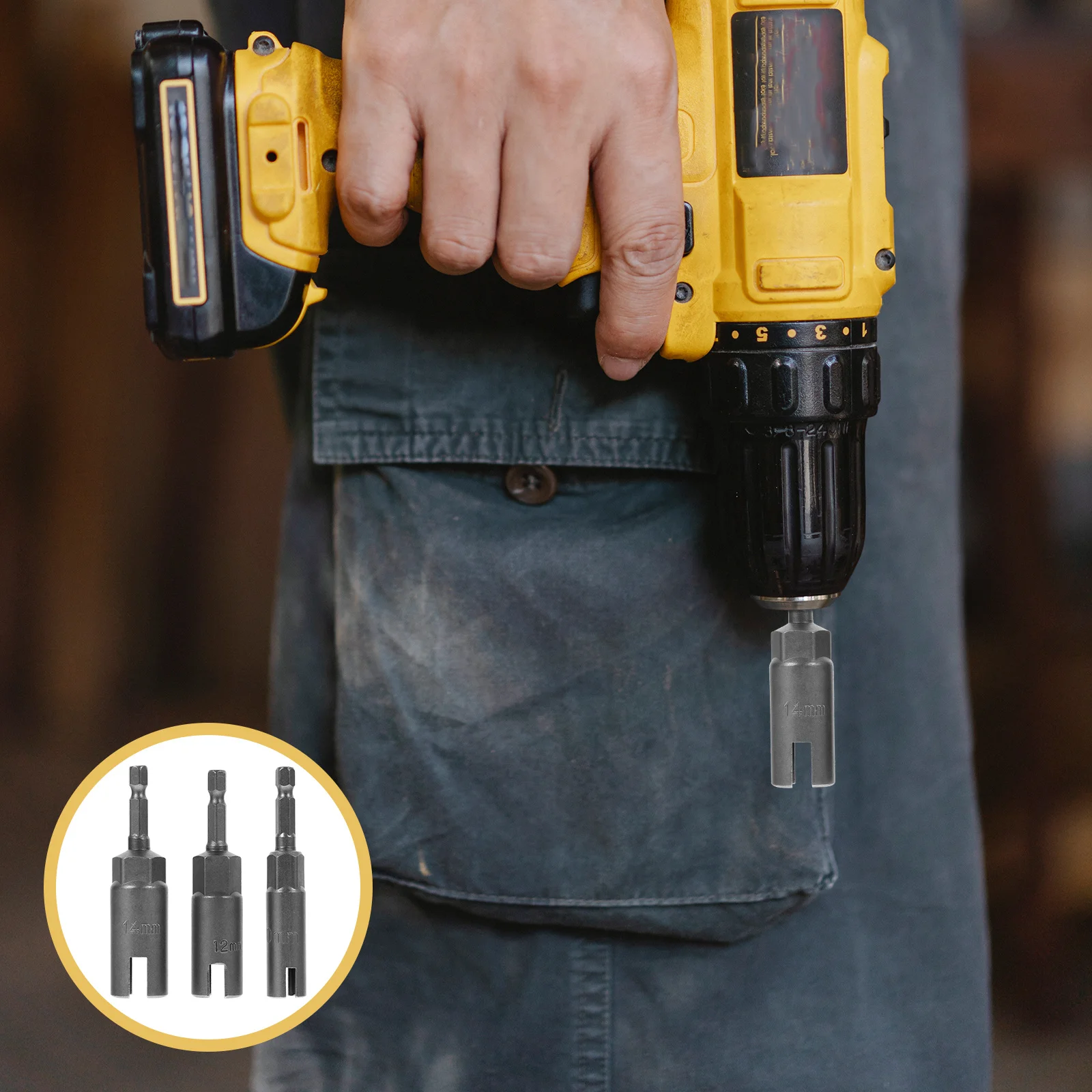 

3pcs Nut Driver Set 1 4 Inch Slot Socket Bit Hex Tools Screw Grey Color Wing Nut Driver Hand Drills Panel Nuts