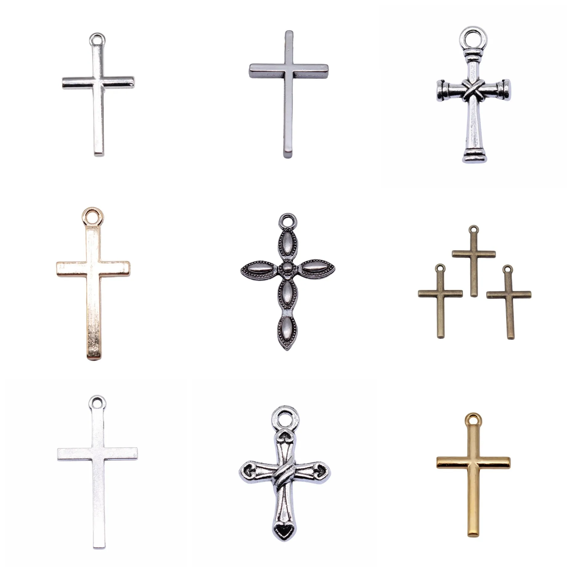 Heart Classic Cross Matching Charms Pendant Couple Religious Charm Pendant For Bracelet Necklace Earring Jewelry Making Findin