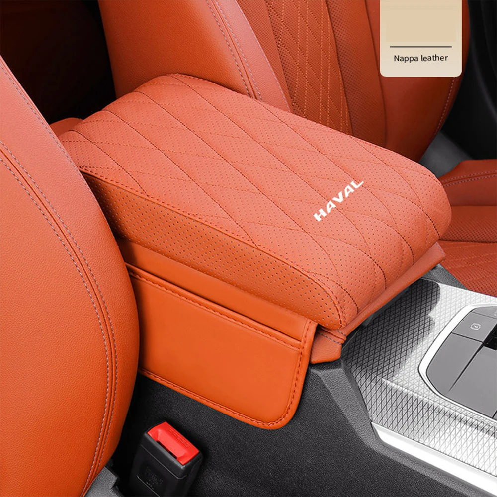 

For Haval H9 II 2024 2025 Car Armrest Box Height Increase Pad Leather Protective Cover Storage Bag Auto Styling Accessories