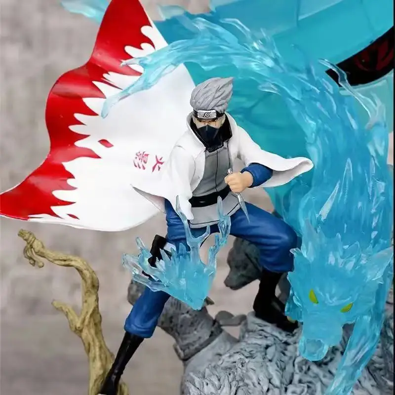 26Cm Naruto Anime Figuur Hatake Kakashi Standbeeld Beeldje Model Pop Ornament Collectie Kamer Decora Bureau Speelgoed Cadeau