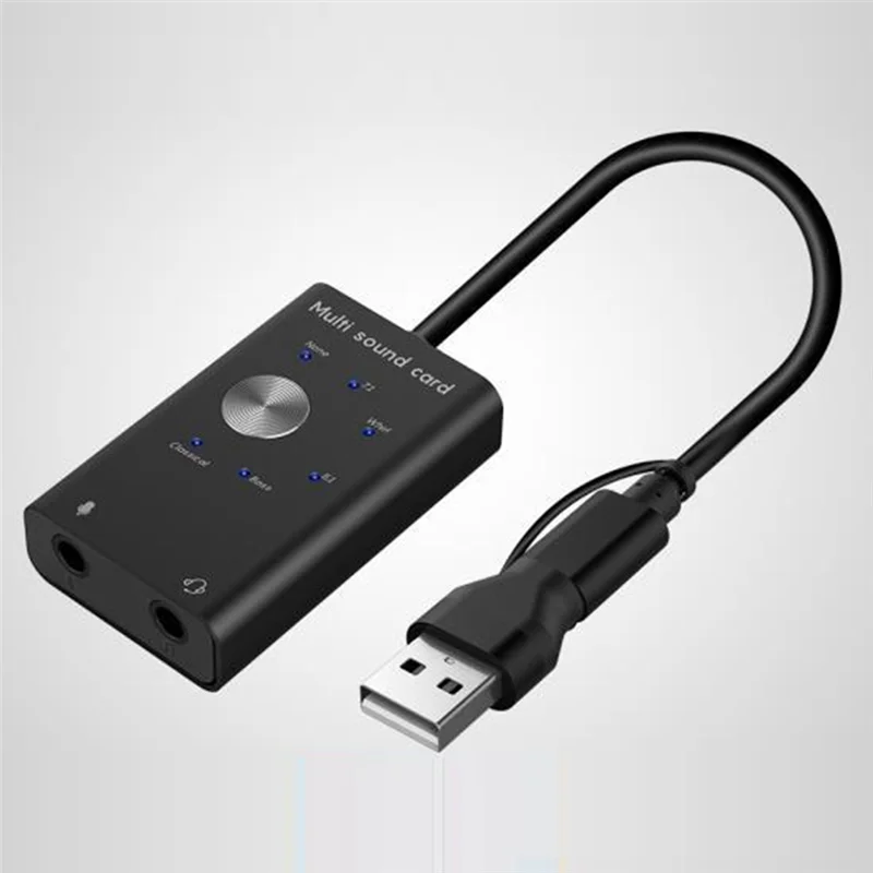 Adattatore per scheda audio audio USB Convertitore professionale per cuffie per laptop PC Speaker-N34R