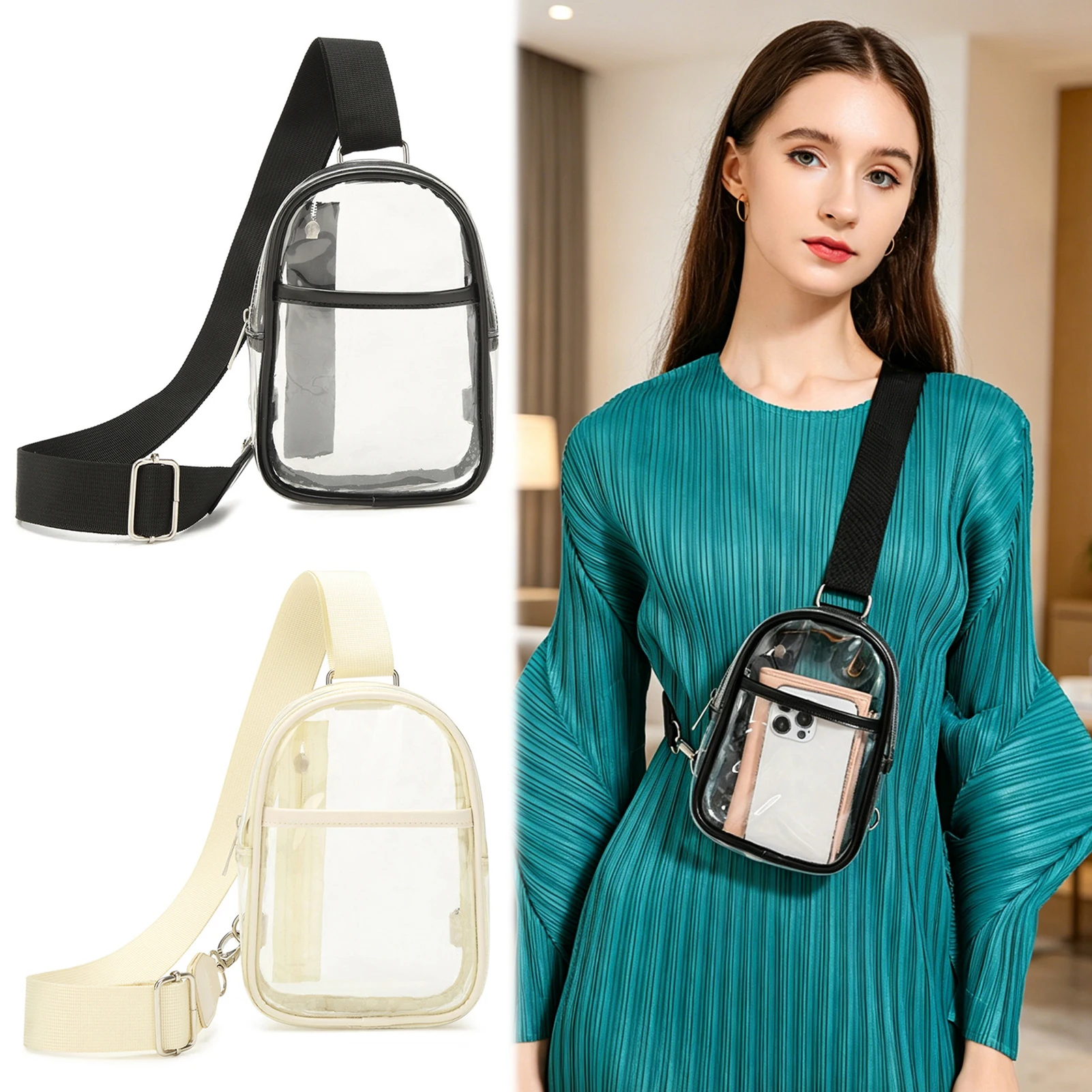 Sling Backpack Shoulder - Sac à bandoulière transparent, sac à