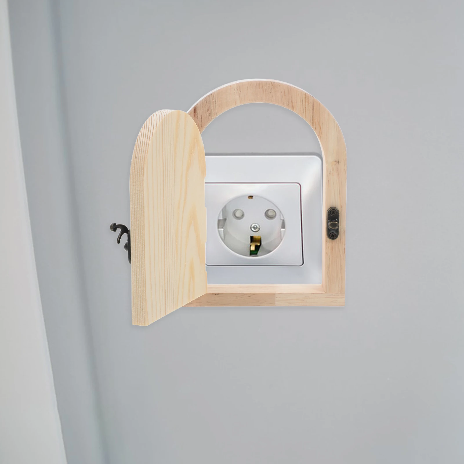 

Wooden Light Switch Cover Outlet Fairy Door Plate Decorative Childproof Babyproof Wall Sticker Electrical Socket Accessories