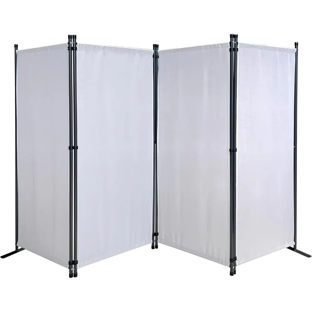 

Room Divider 87" W x 65" H White | 4-Panel Folding Privacy, Screens & Room Dividers