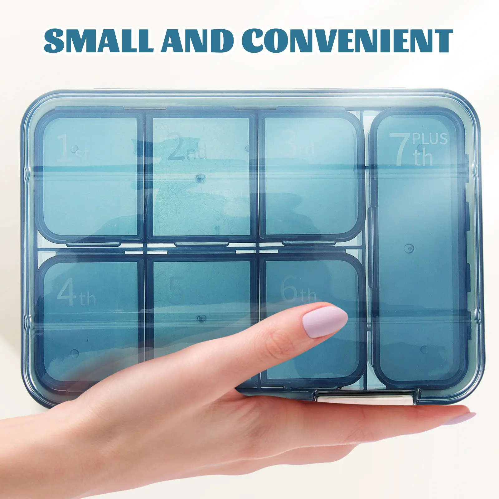 

Миниатюрный портативный органайзер для лекарств на неделю, карманная таблетница, компактный дорожный футляр для хранения медикаментов, ежедневный дозатор таблеток